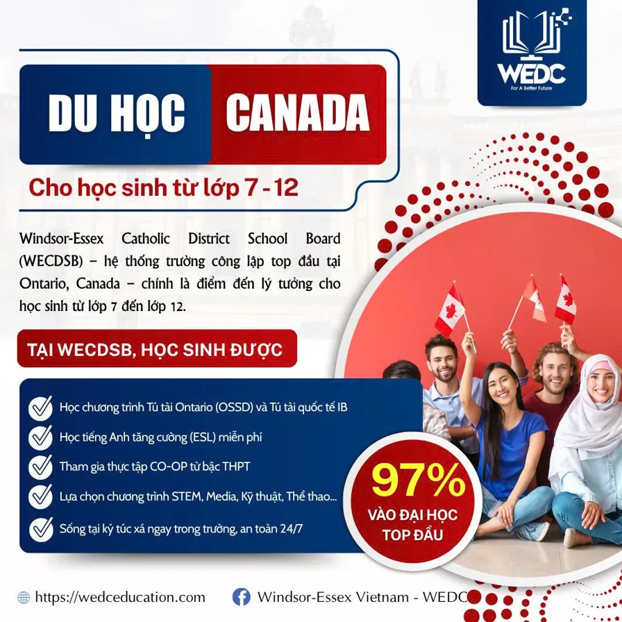DU HỌC CANADA TỪ LỚP 7 – 12: KHỞI ĐẦU TƯƠNG LAI TOÀN CẦU VỚI WECDSB CÙNG WEDC