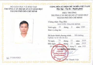 CHỨNG CHỈ NGHIỆP VỤ TƯ VẤN DU HỌC