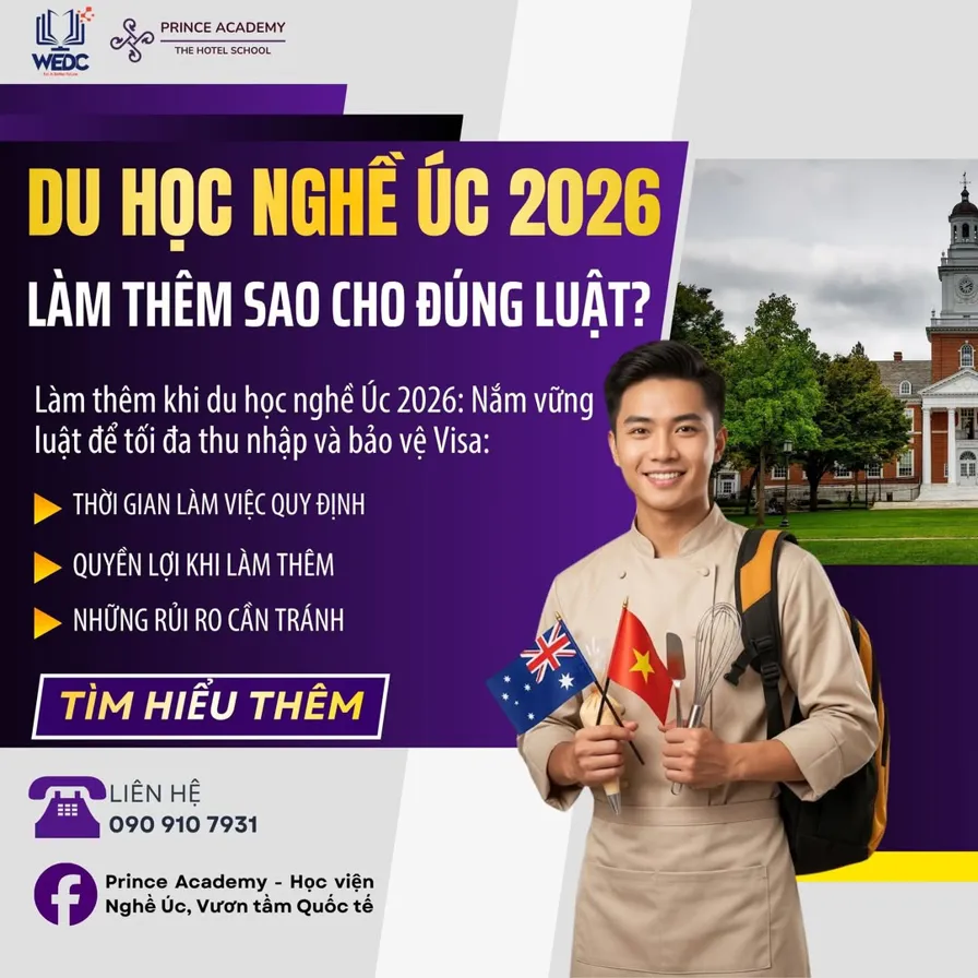 DU HỌC NGHỀ ÚC 2026: LÀM THÊM SAO CHO ĐÚNG LUẬT?